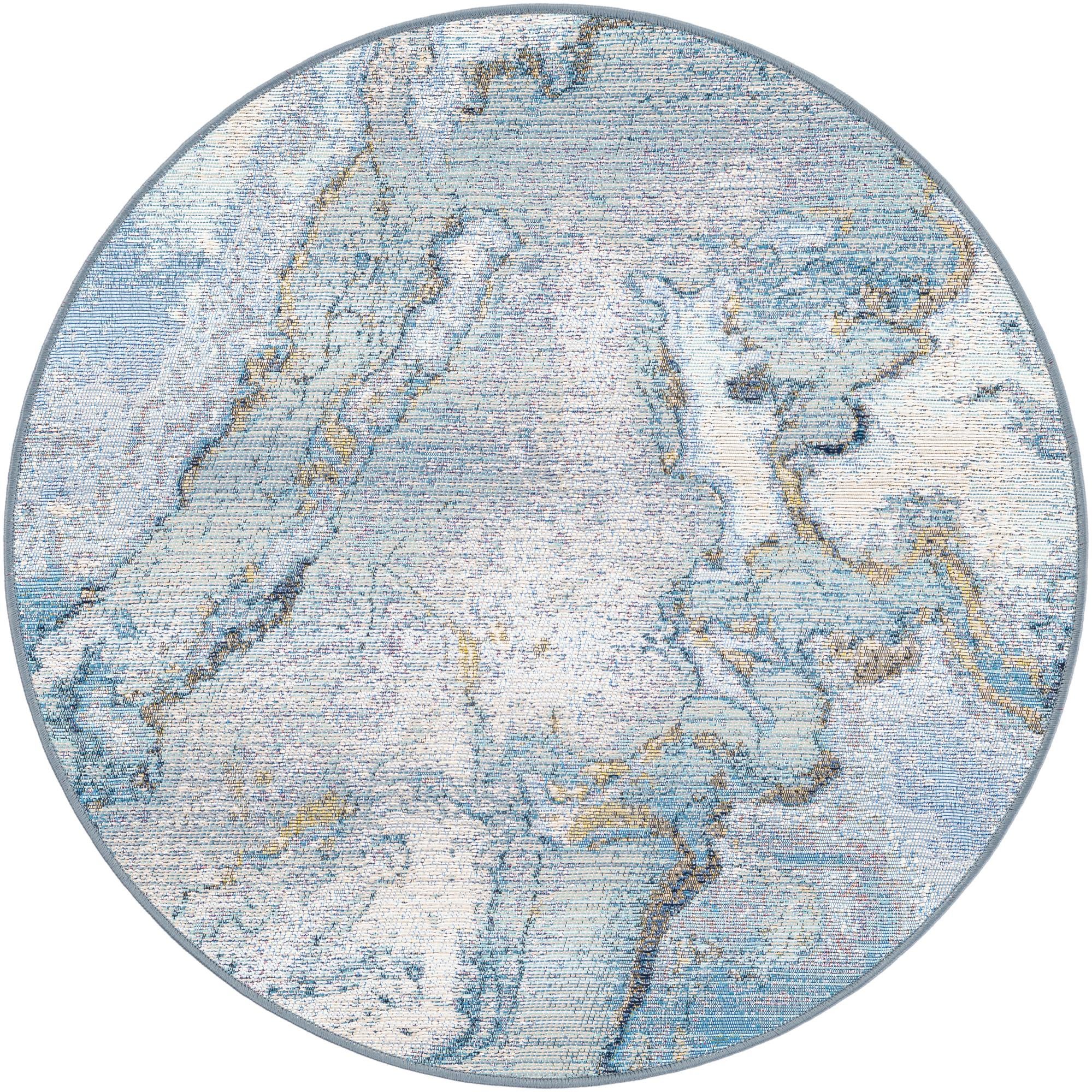 3' 3 x 3' 3 Easy-Clean Modern Indoor / Outdoor Round Rug