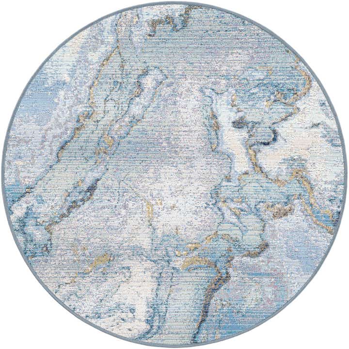 3' 3 x 3' 3 Easy-Clean Modern Indoor / Outdoor Round Rug