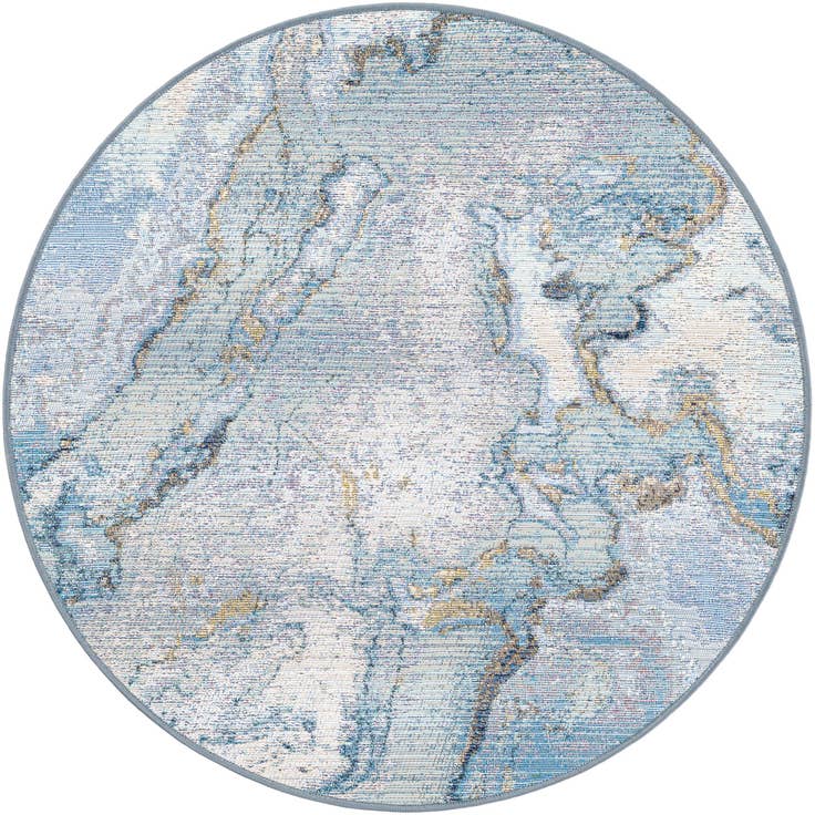 Detail image of 3' 3 x 3' 3 Easy-Clean Modern Indoor / Outdoor Round Rug