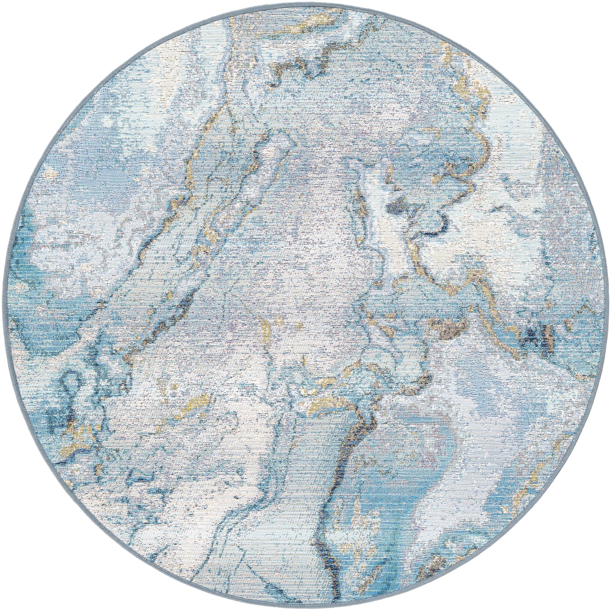 4' x 4' Easy-Clean Modern Indoor / Outdoor Round Rug