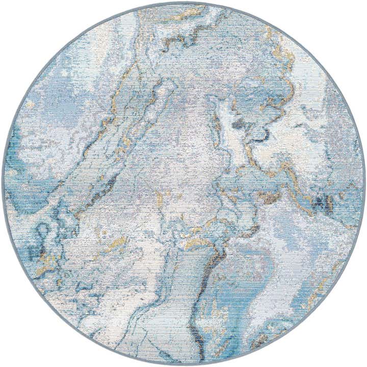4' x 4' Easy-Clean Modern Indoor / Outdoor Round Rug