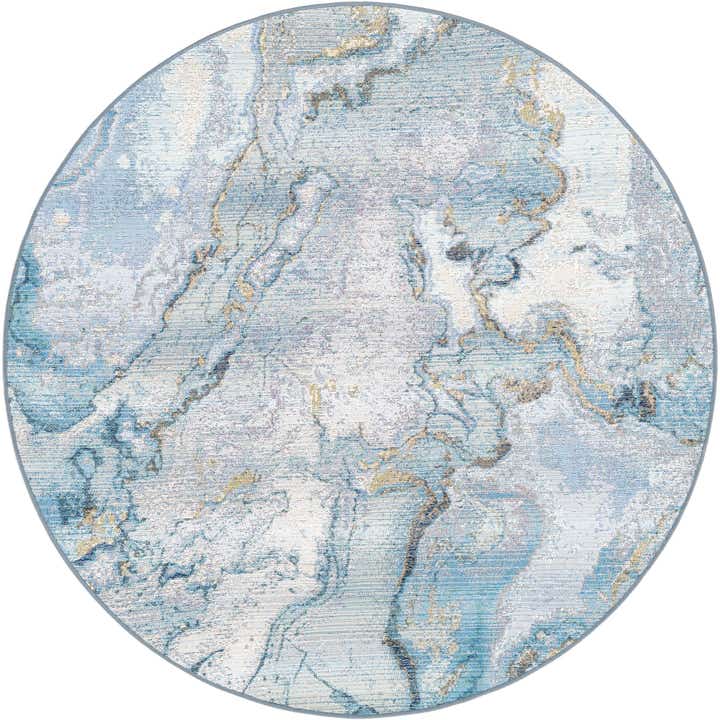 5' 3 x 5' 3 Easy-Clean Modern Indoor / Outdoor Round Rug