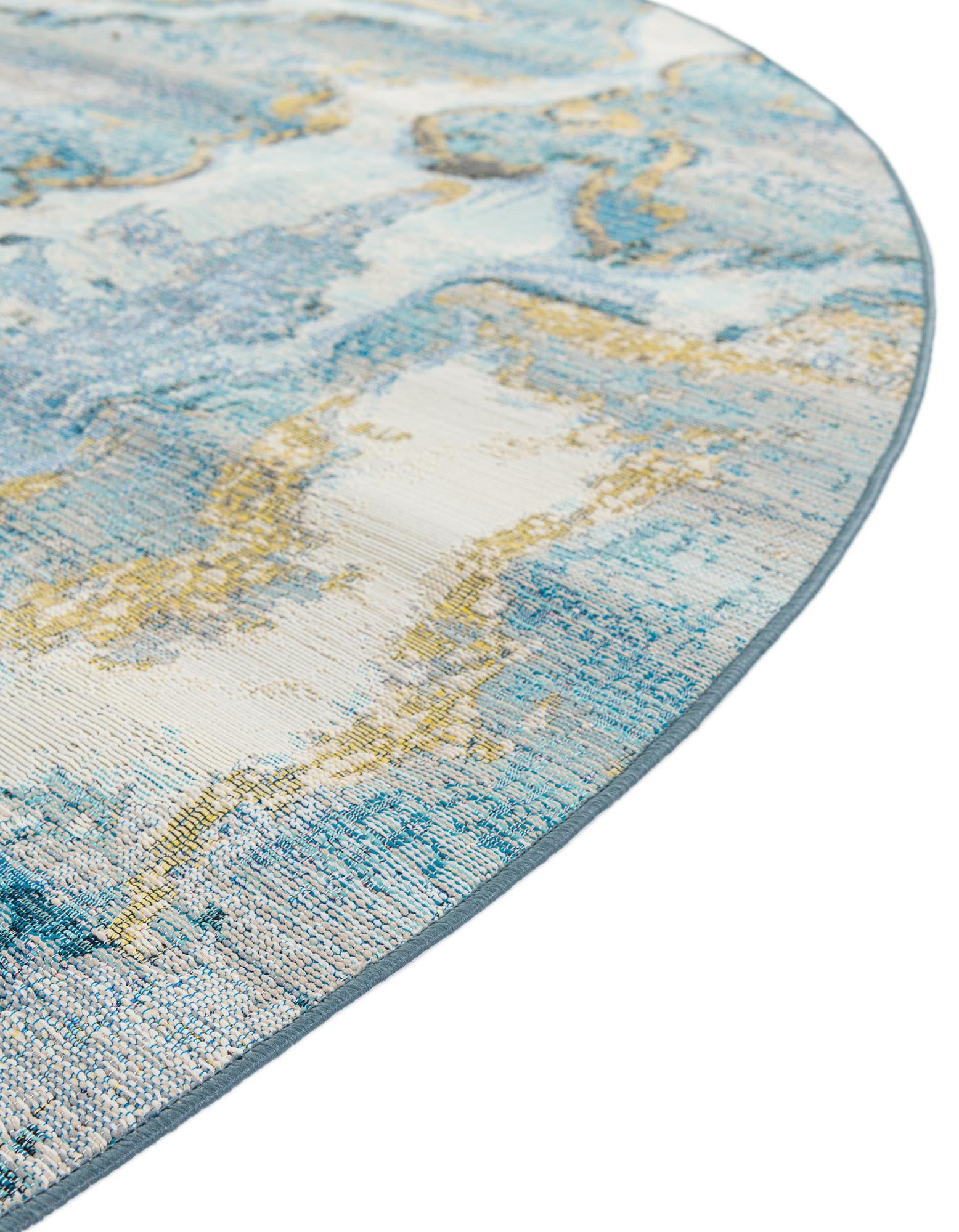 5' 3 x 5' 3 Easy-Clean Modern Indoor / Outdoor Round Rug
