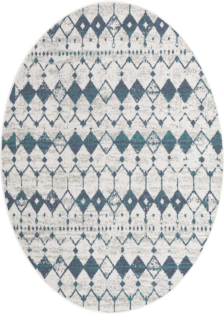 7' x 7' Easy-Clean Trellis Indoor / Outdoor Round Rug