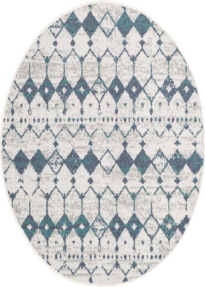 4' x 4' Easy-Clean Trellis Indoor / Outdoor Round Rug