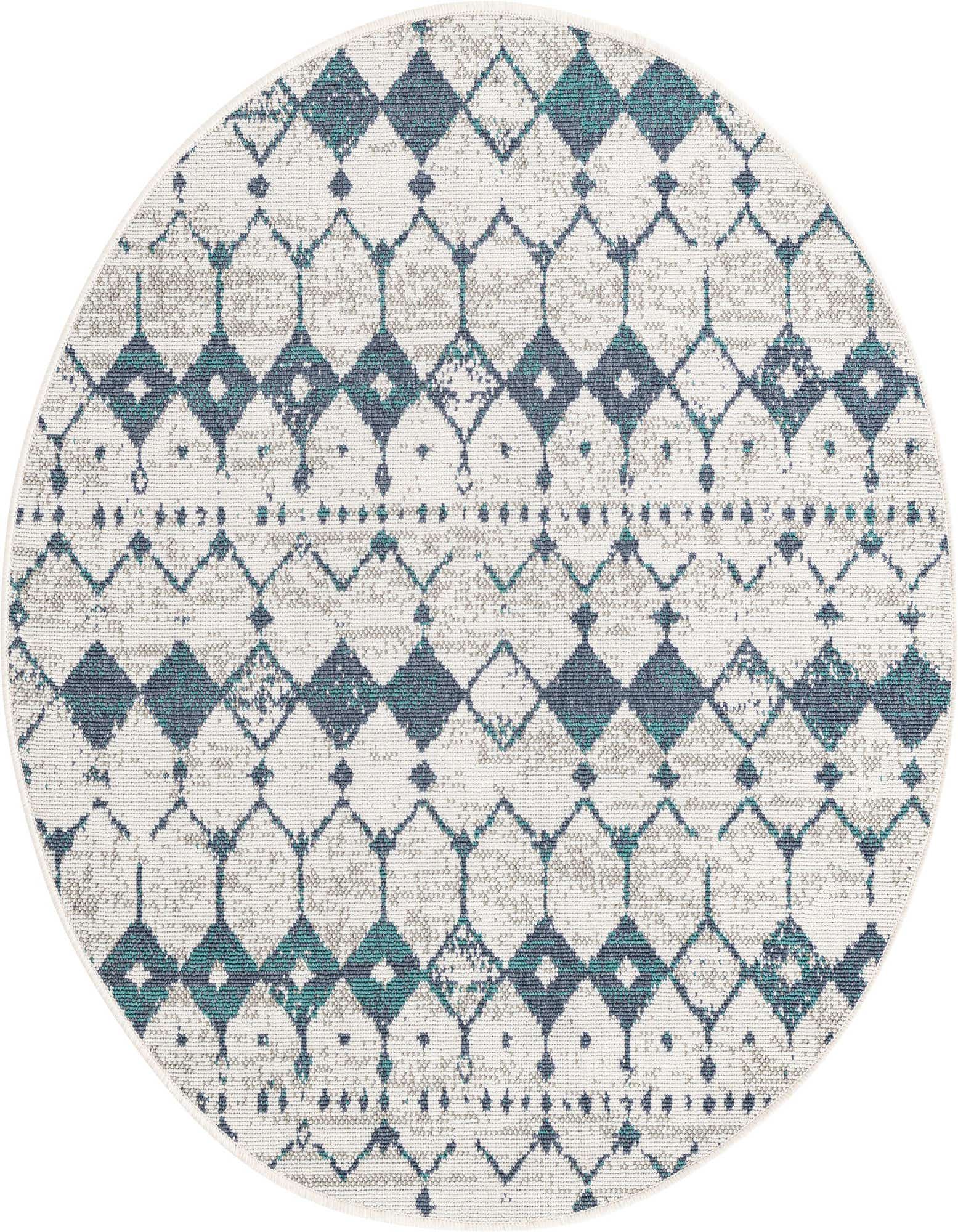 4' x 4' Easy-Clean Trellis Indoor / Outdoor Round Rug