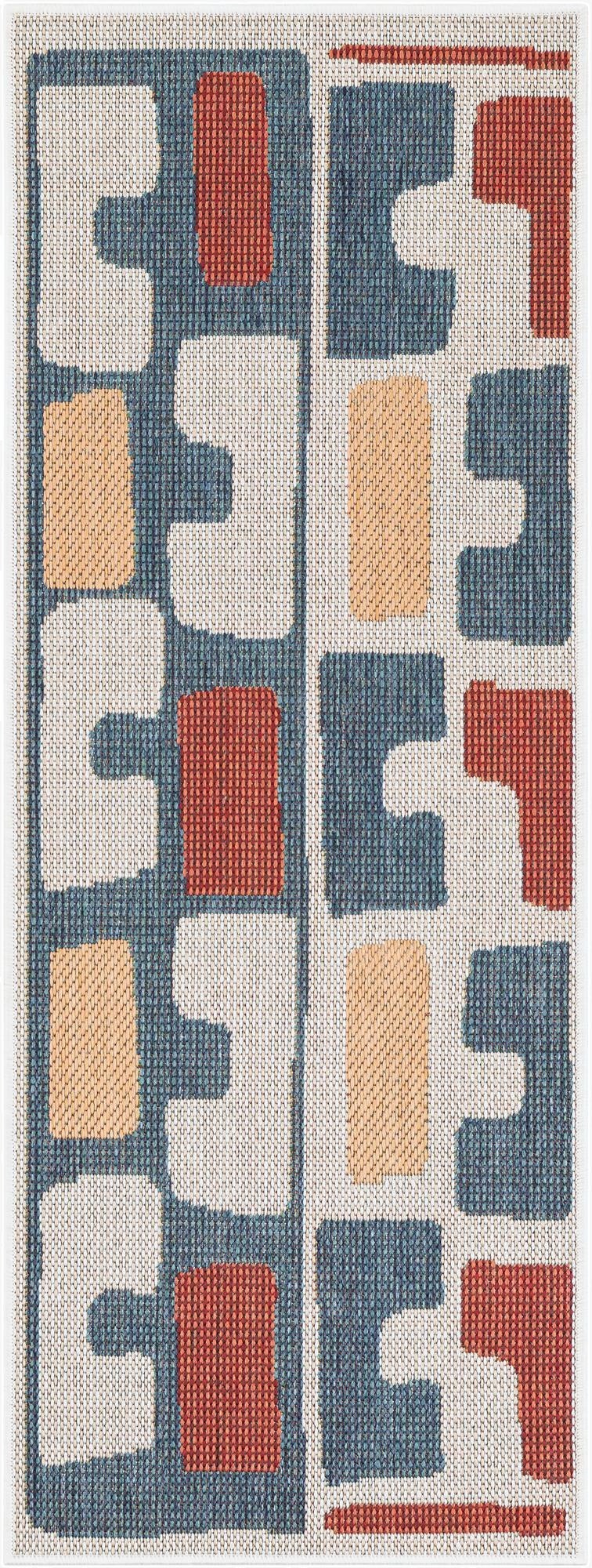 2' x 5' 1  Washable Baja Indoor / Outdoor Runner Rug