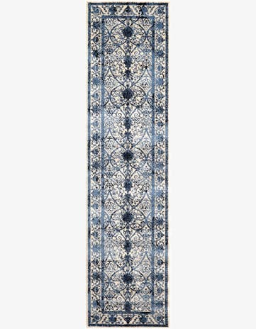 Ivory and Blue Miranda Runner Rug