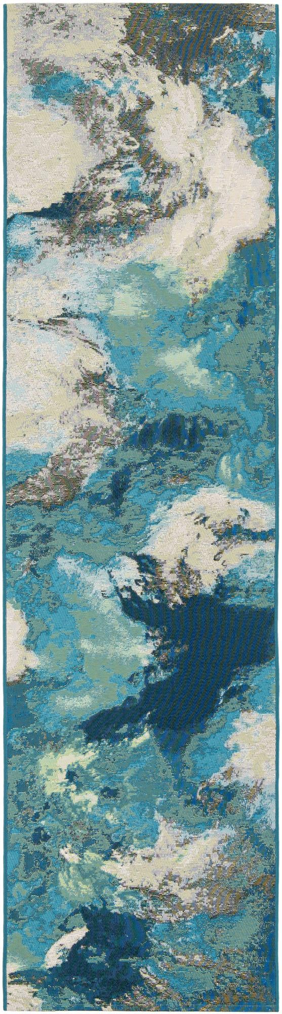 2' 7 x 10' Easy-Clean Modern Indoor / Outdoor Runner Rug