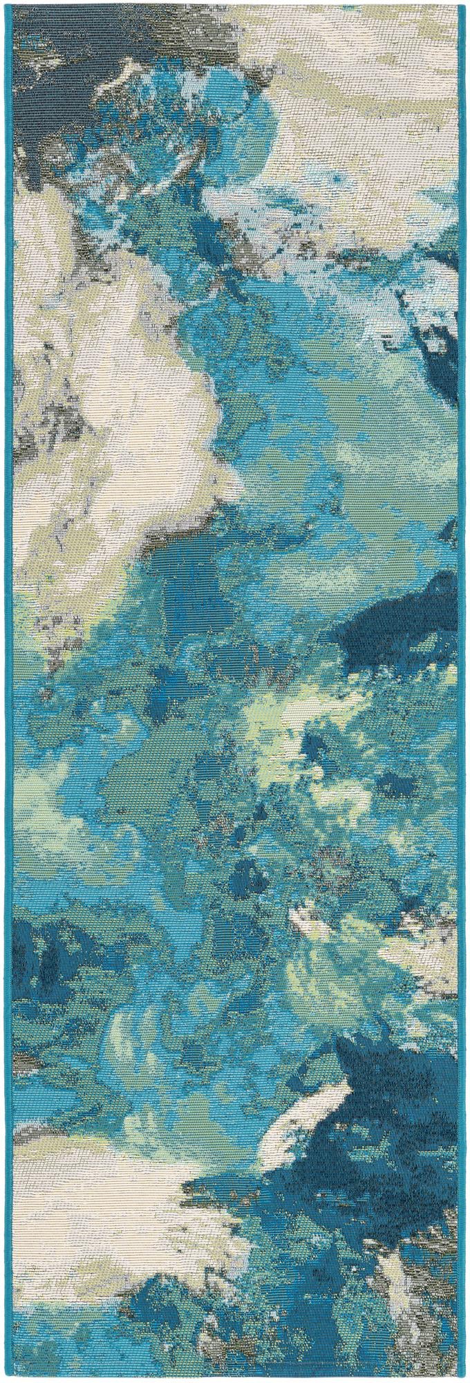 2' x 6' 1 Easy-Clean Modern Indoor / Outdoor Runner Rug