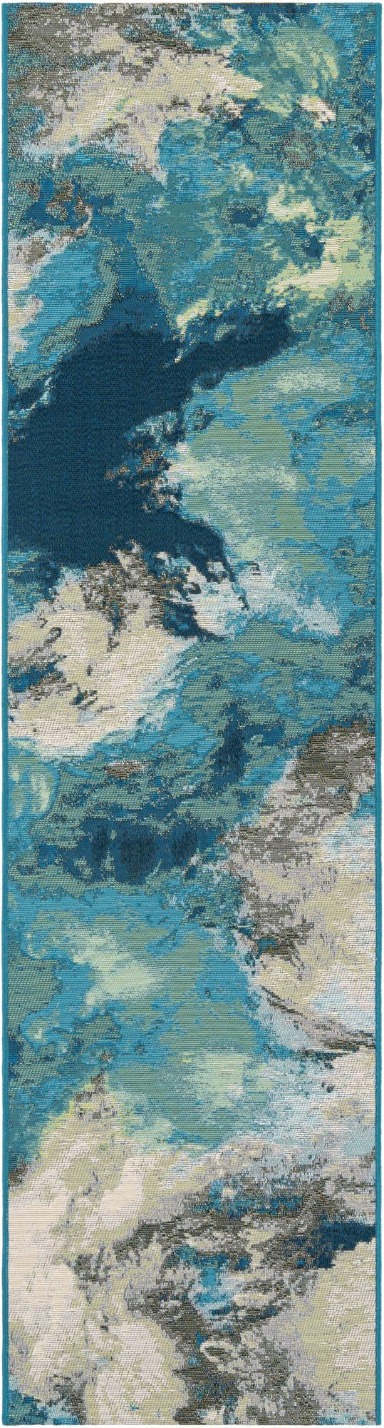 2' x 8' Easy-Clean Modern Indoor / Outdoor Runner Rug