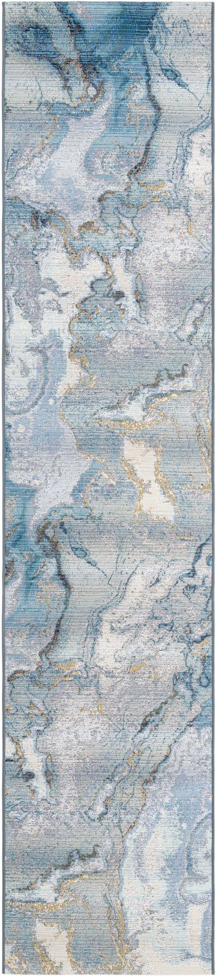 2' 7 x 12' Easy-Clean Modern Indoor / Outdoor Runner Rug