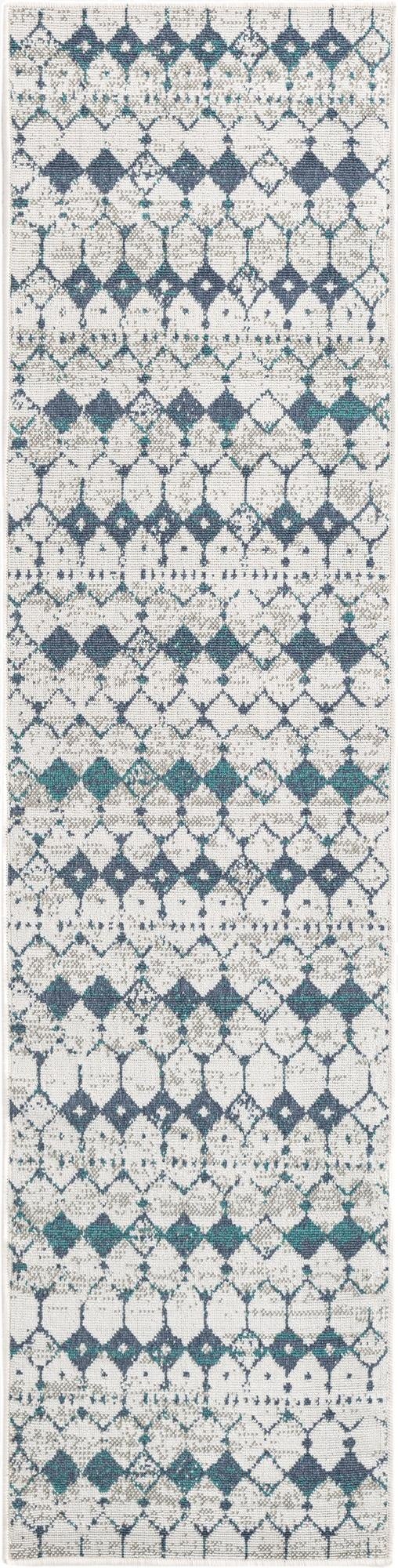 2' x 8'  Washable Trellis Indoor / Outdoor Runner Rug