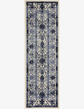 Ivory and Blue Vista Runner Rug