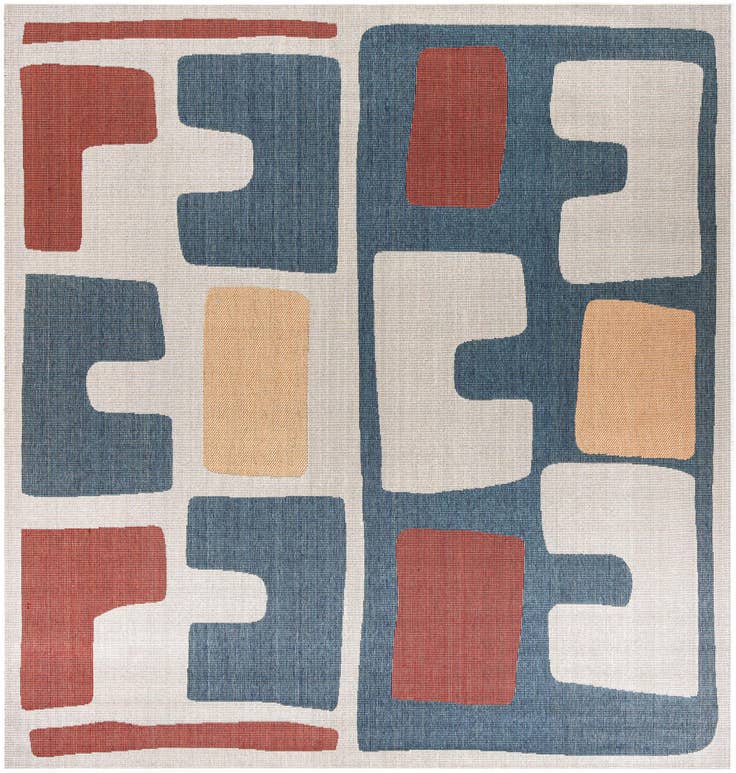 Detail image of 10' x 10' Easy-Clean Baja Indoor / Outdoor Square Rug