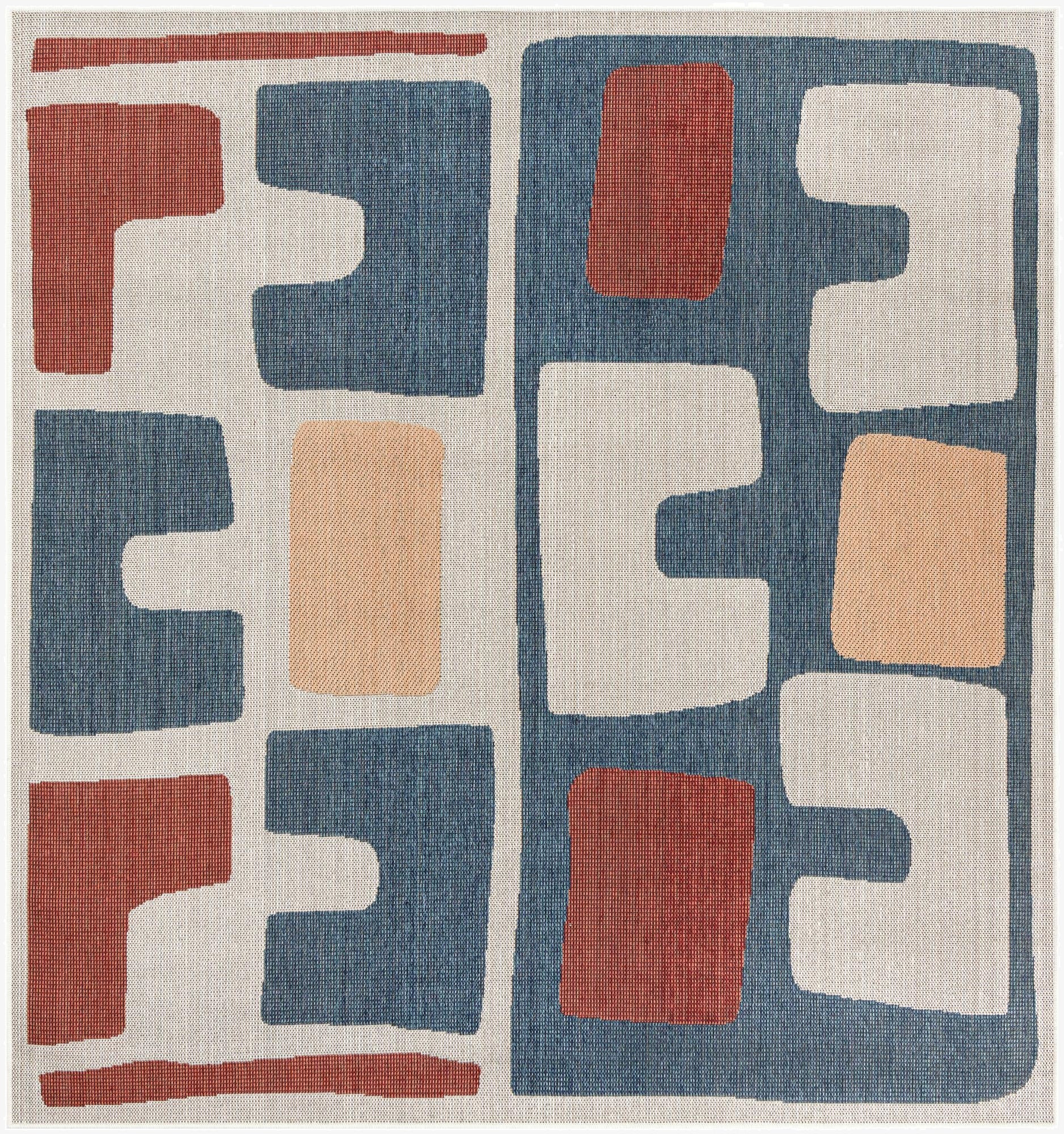 7' 10 x 7' 10  Washable Baja Indoor / Outdoor Square Rug