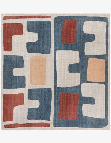 7' 10 x 7' 10 Easy-Clean Baja Indoor / Outdoor Square Rug