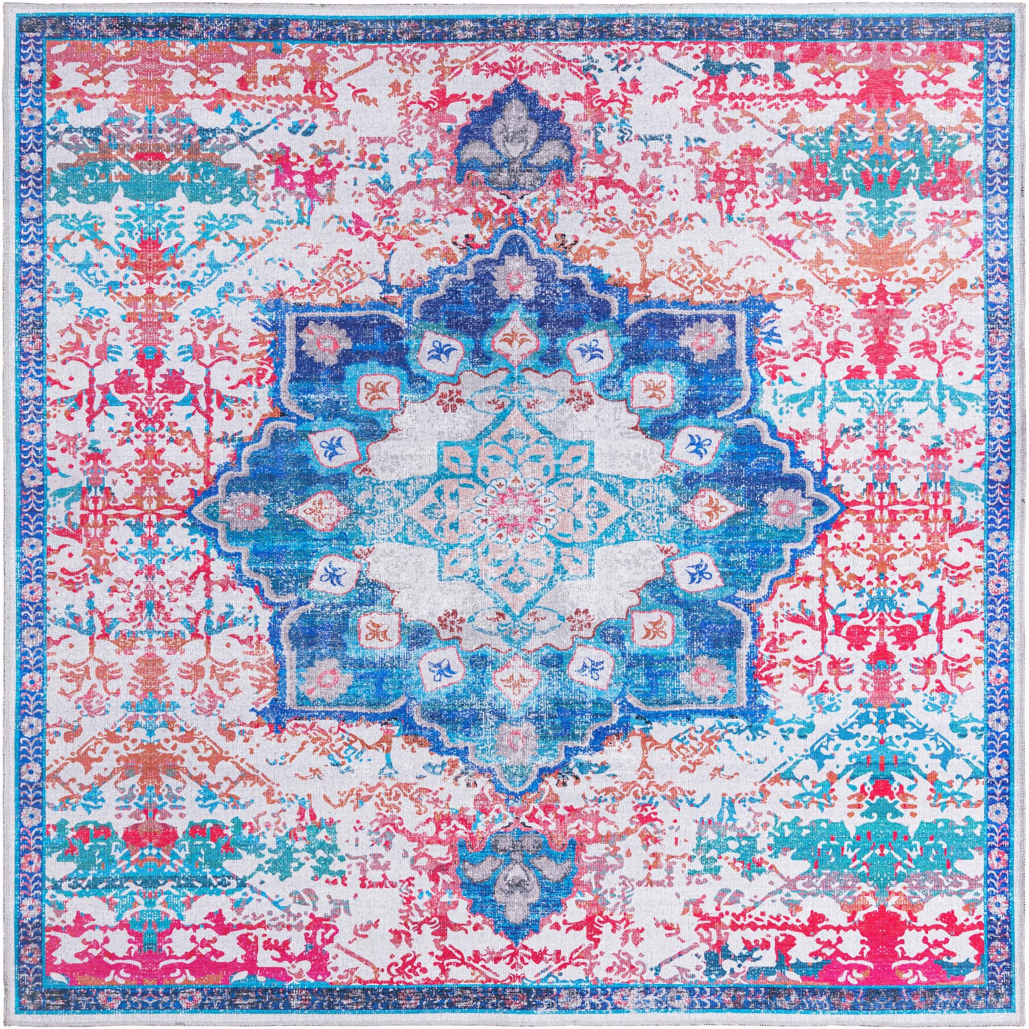 7' 10 x 7' 10 Washable Francesca Square Rug