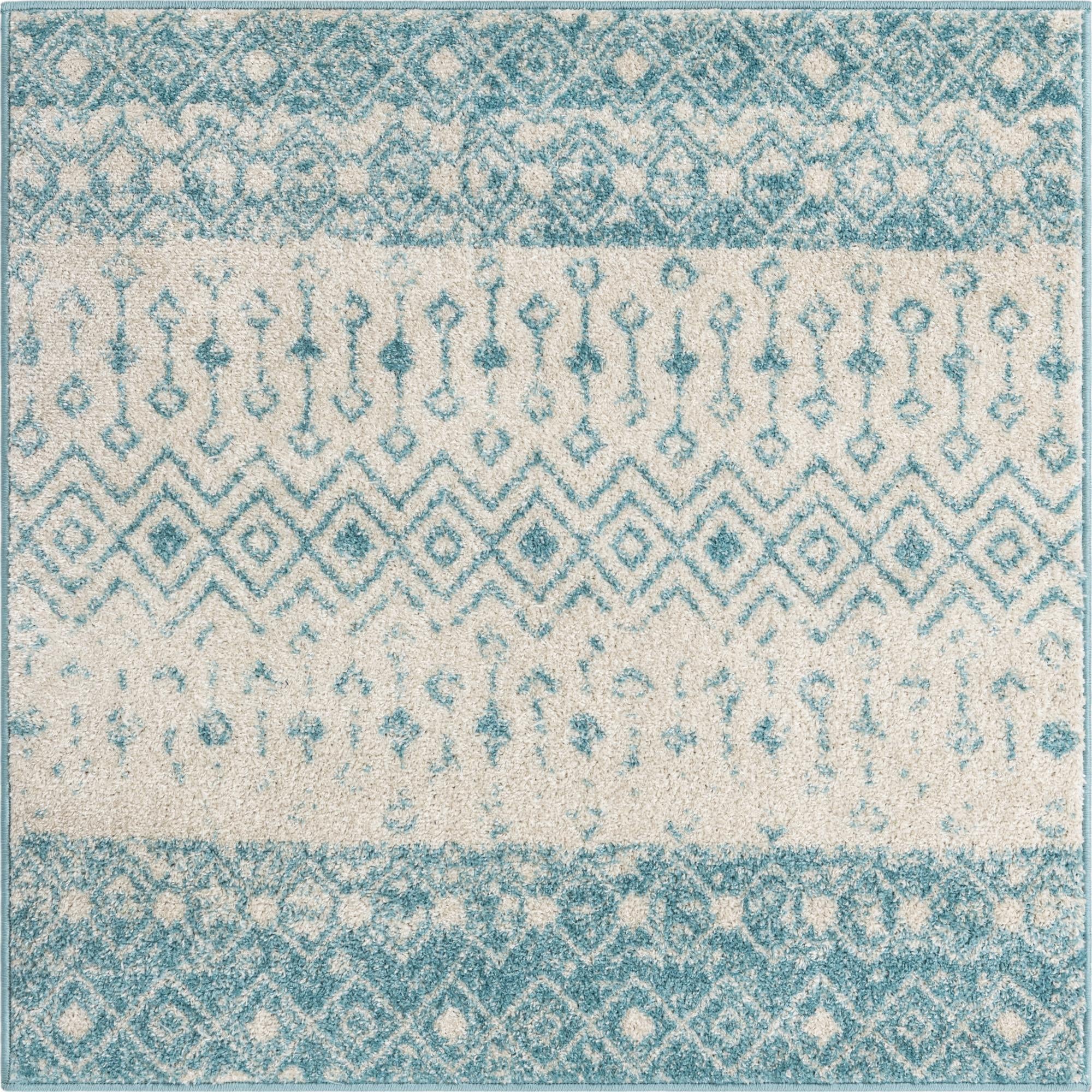 4' x 4' Moroccan Trellis Square Rug