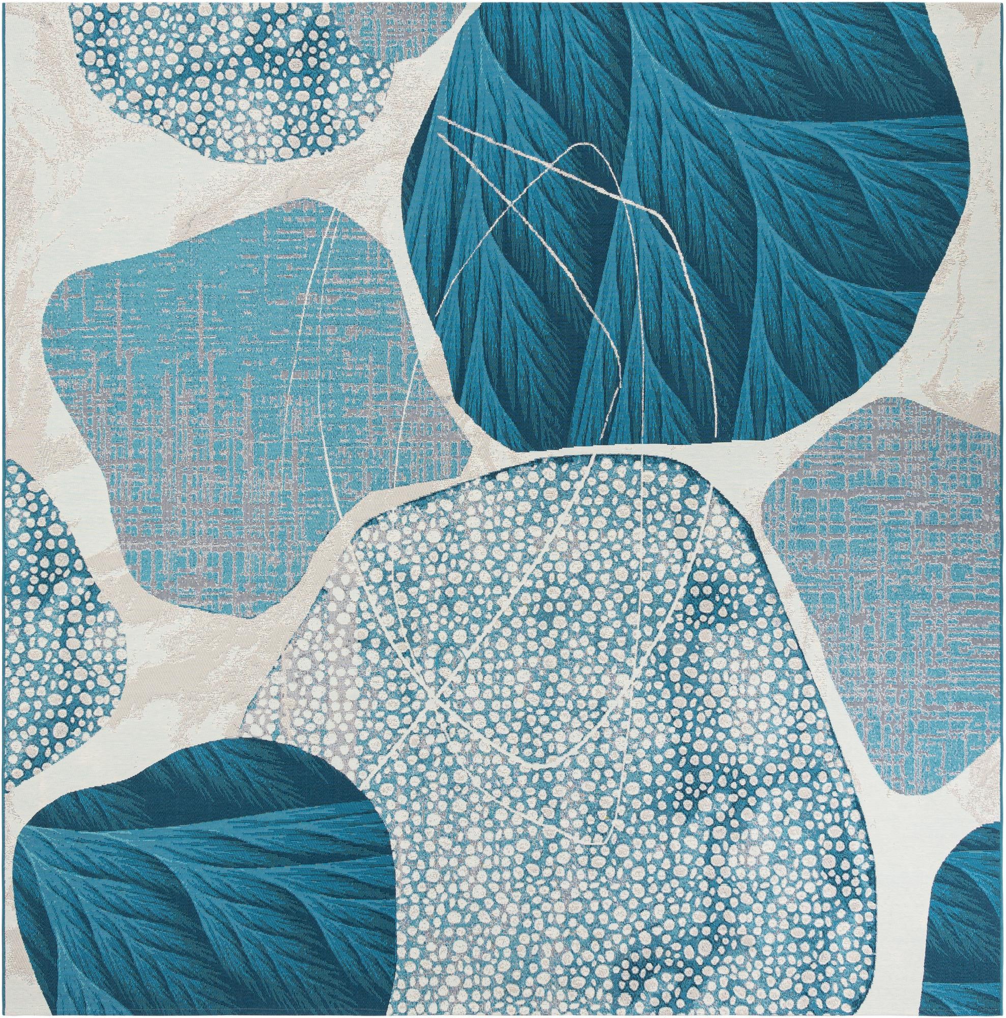 10' x 10' Easy-Clean Modern Indoor / Outdoor Square Rug