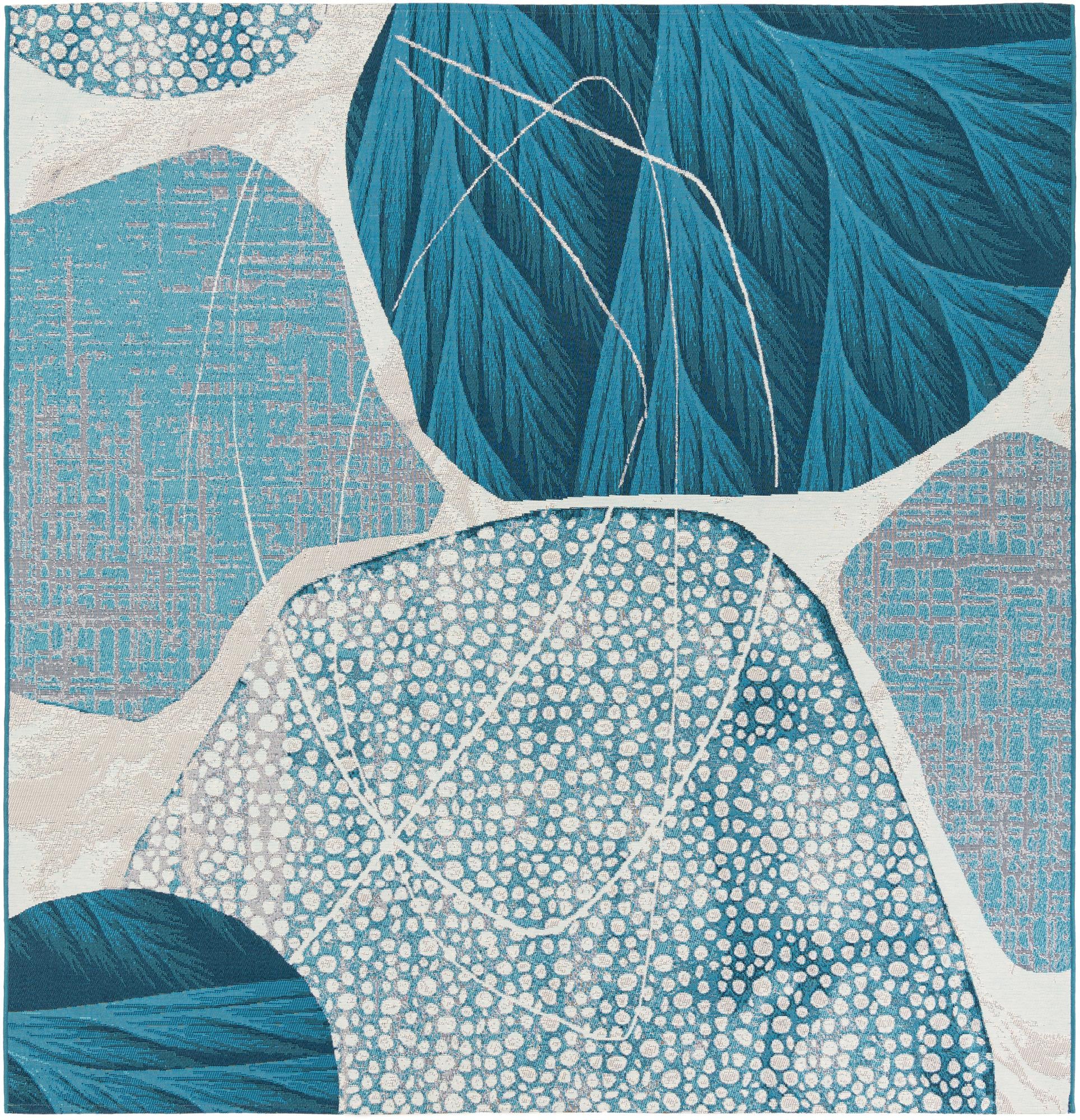 7' 10 x 7' 10 Easy-Clean Modern Indoor / Outdoor Square Rug