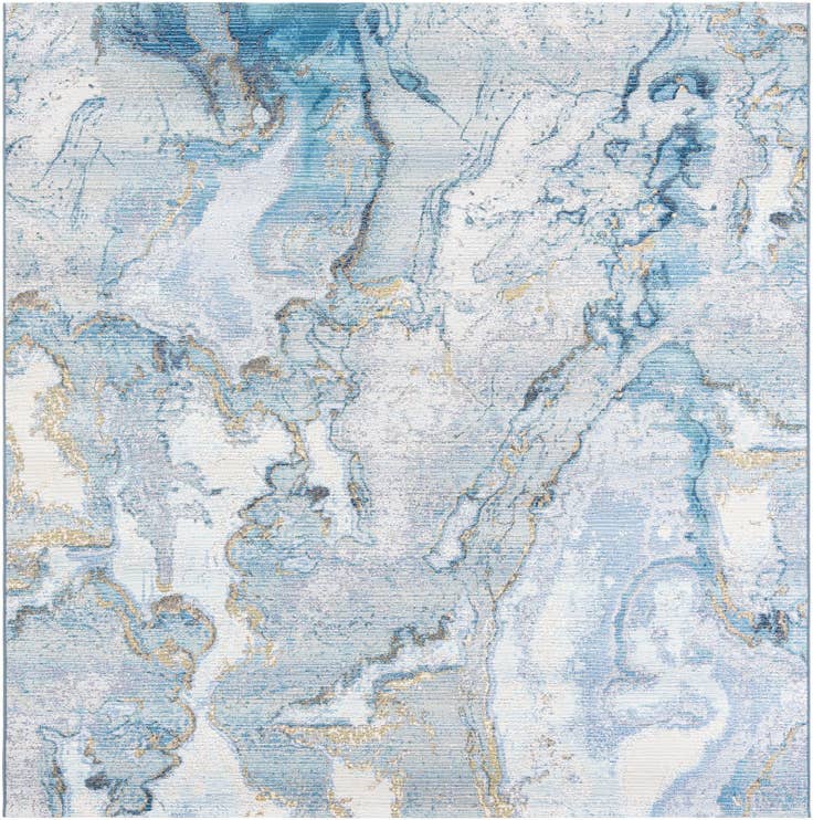 Detail image of 7' 10 x 7' 10 Easy-Clean Modern Indoor / Outdoor Square Rug