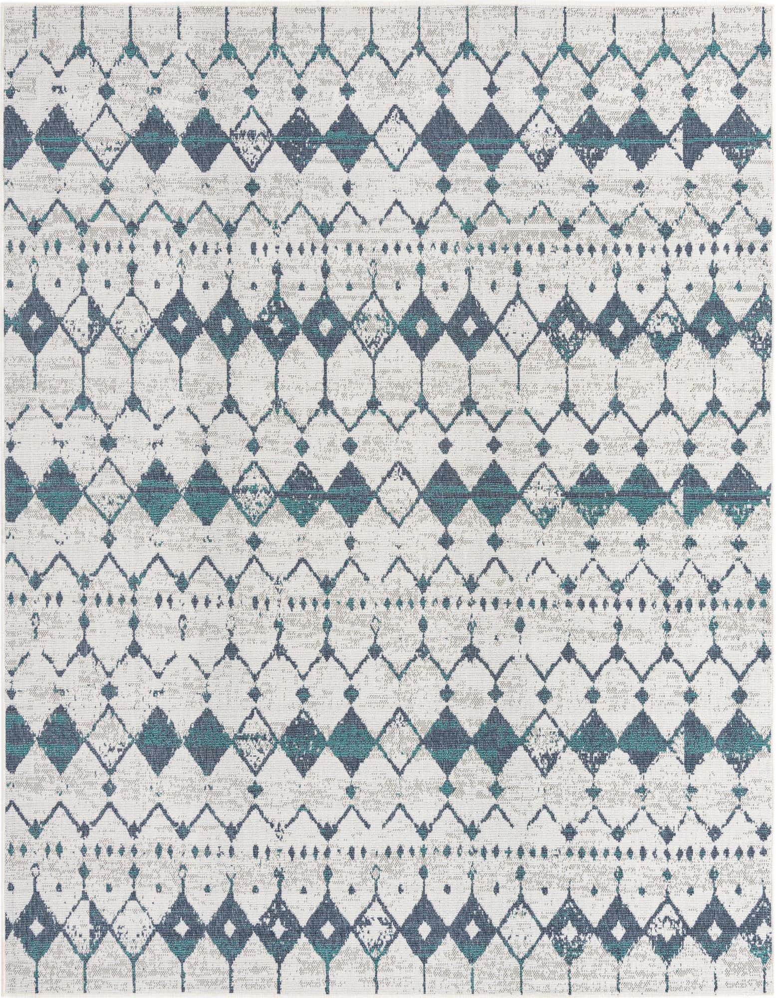 7' 10 x 7' 10 Easy-Clean Trellis Indoor / Outdoor Square Rug