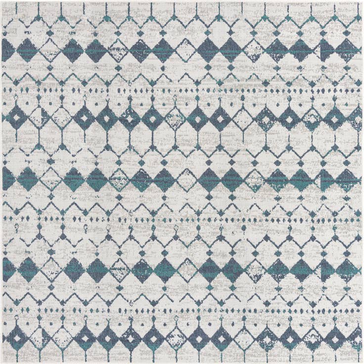 Detail image of 7' 10 x 7' 10 Easy-Clean Trellis Indoor / Outdoor Square Rug