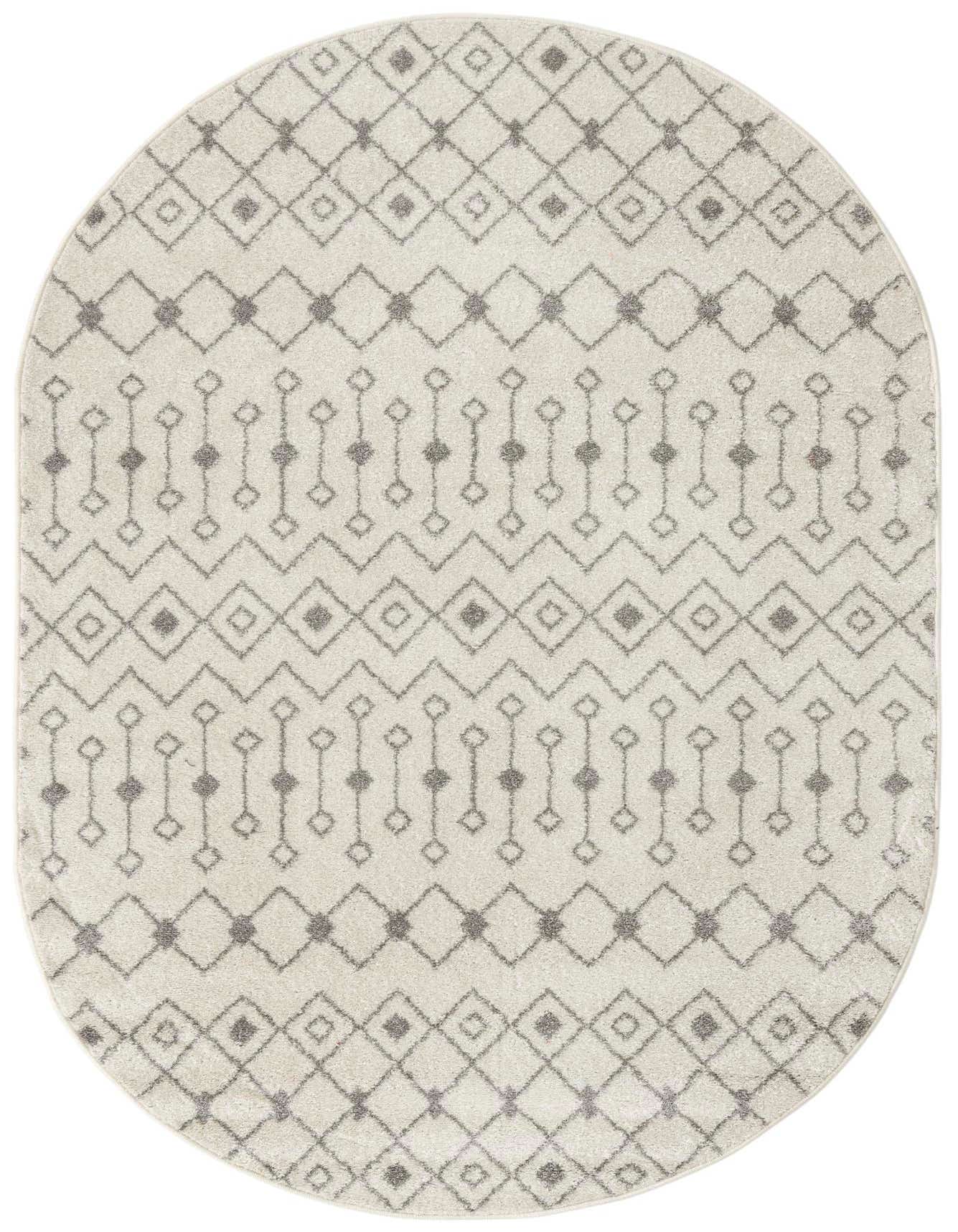 5' 3 x 8' Moroccan Trellis Oval Rug