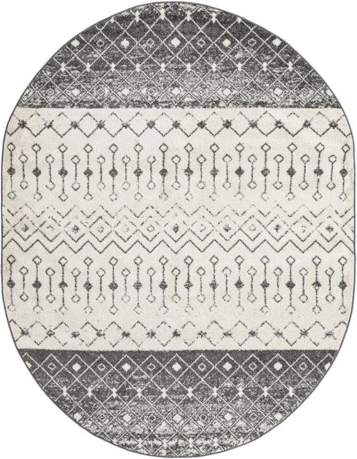 Detail image of 7' 10 x 10' Moroccan Trellis Oval Rug