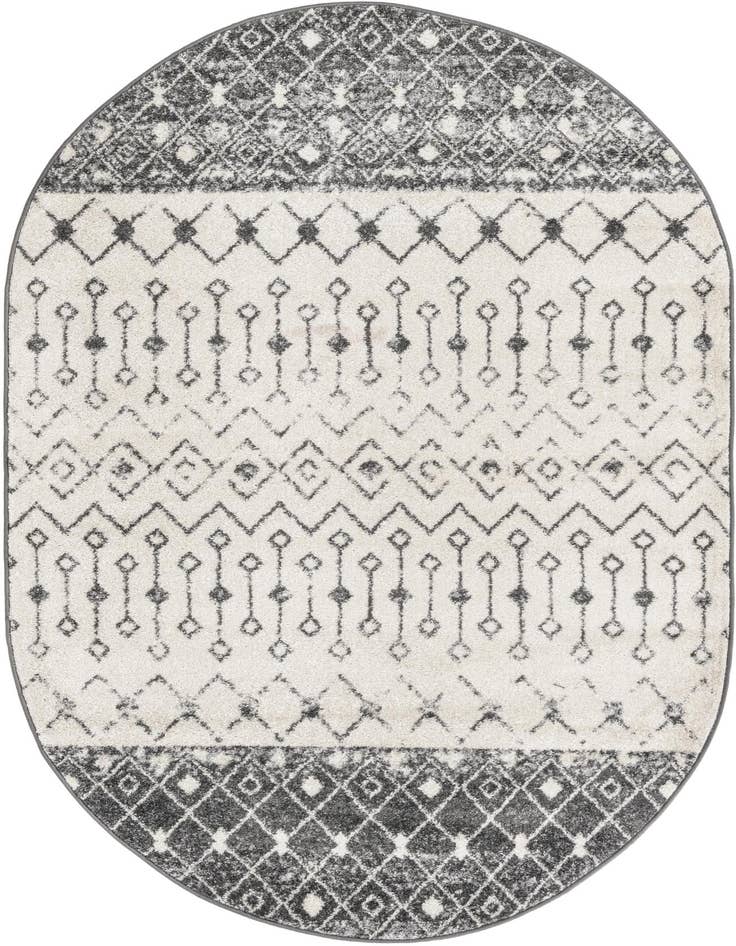 Detail image of 5' 3 x 8' Moroccan Trellis Oval Rug