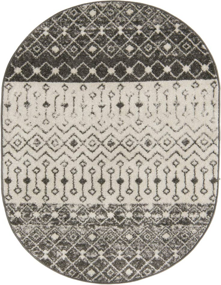 Detail image of 4' x 6' Moroccan Trellis Oval Rug