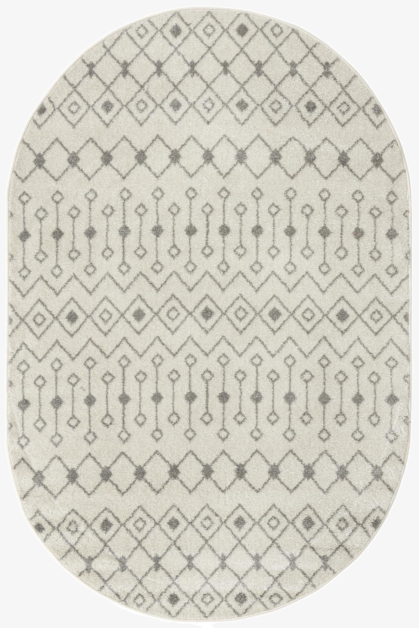 Primary image 5' 3 x 8' Moroccan Trellis Oval Rug