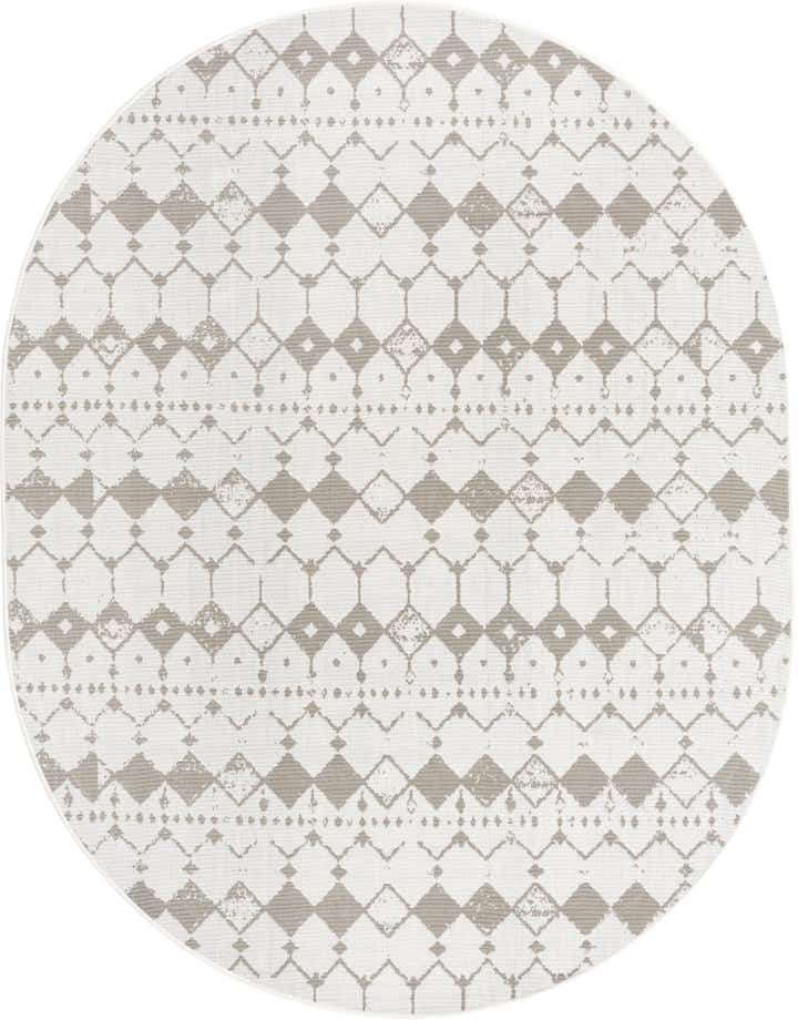 7' 10 x 10' Easy-Clean Lattice Indoor / Outdoor Oval Rug