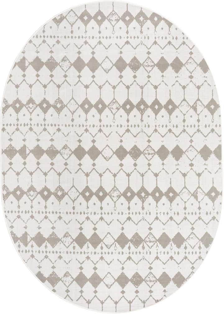 7' 10 x 10' Easy-Clean Trellis Indoor / Outdoor Oval Rug
