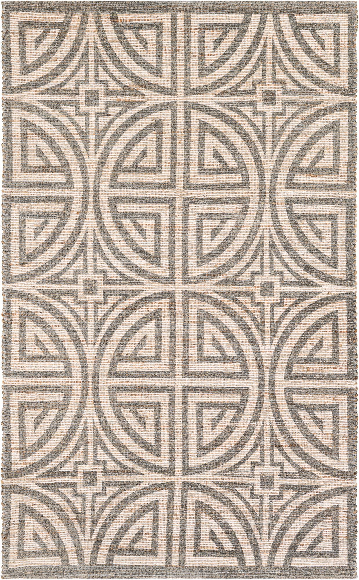5' 1 x 8' Hand Woven Chenille Jute Rug