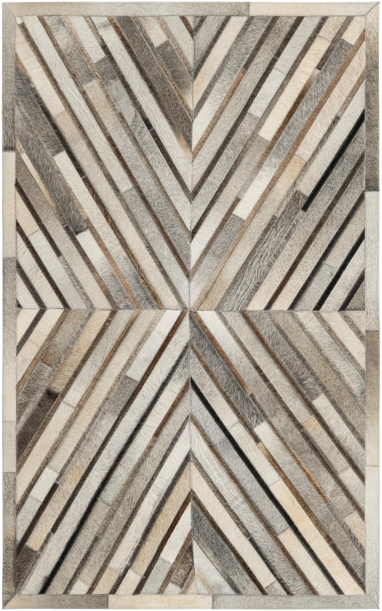 3' 1 x 5' 1 Cowhide Leather Rug
