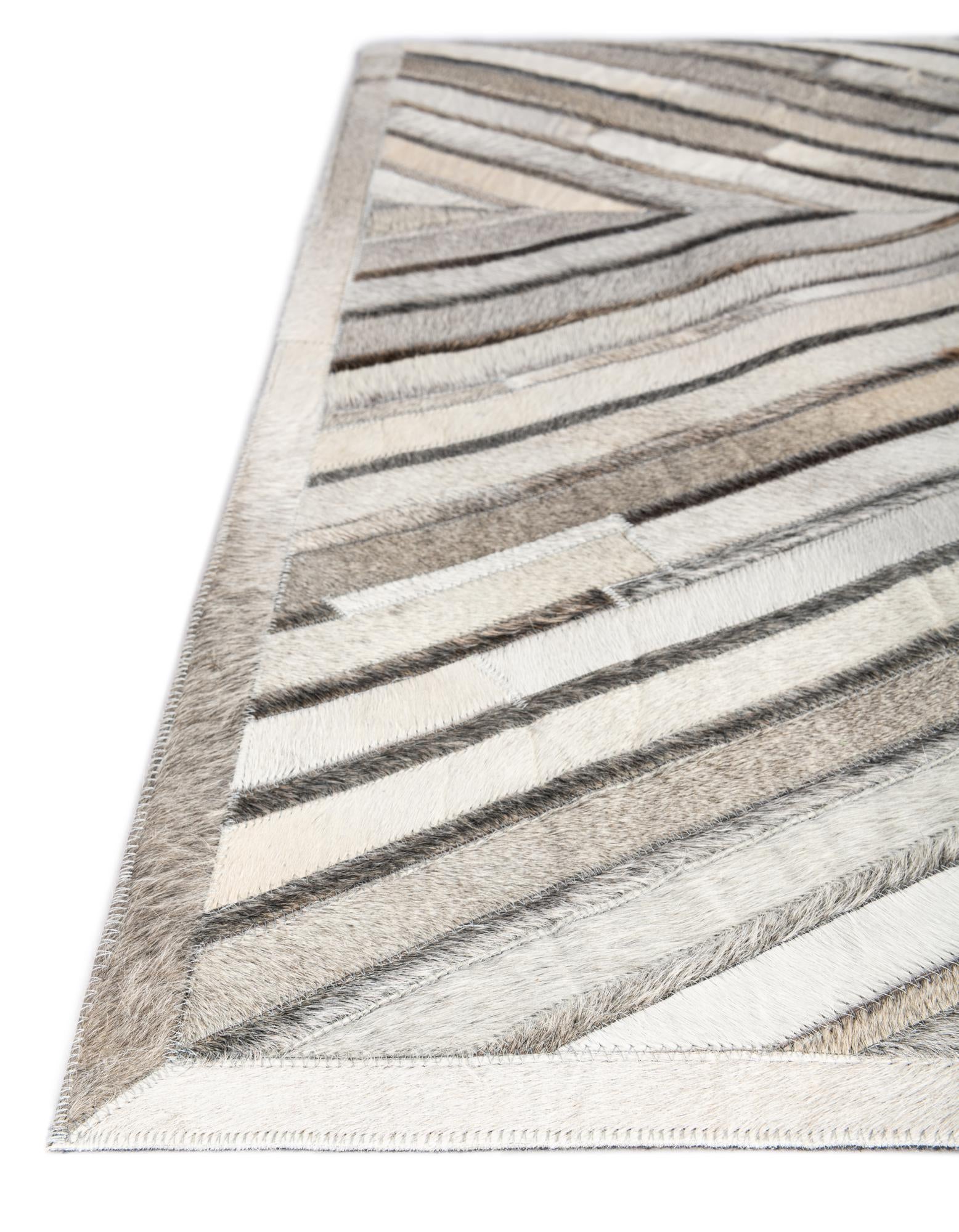 4' 1 x 6' 1 Cowhide Leather Rug