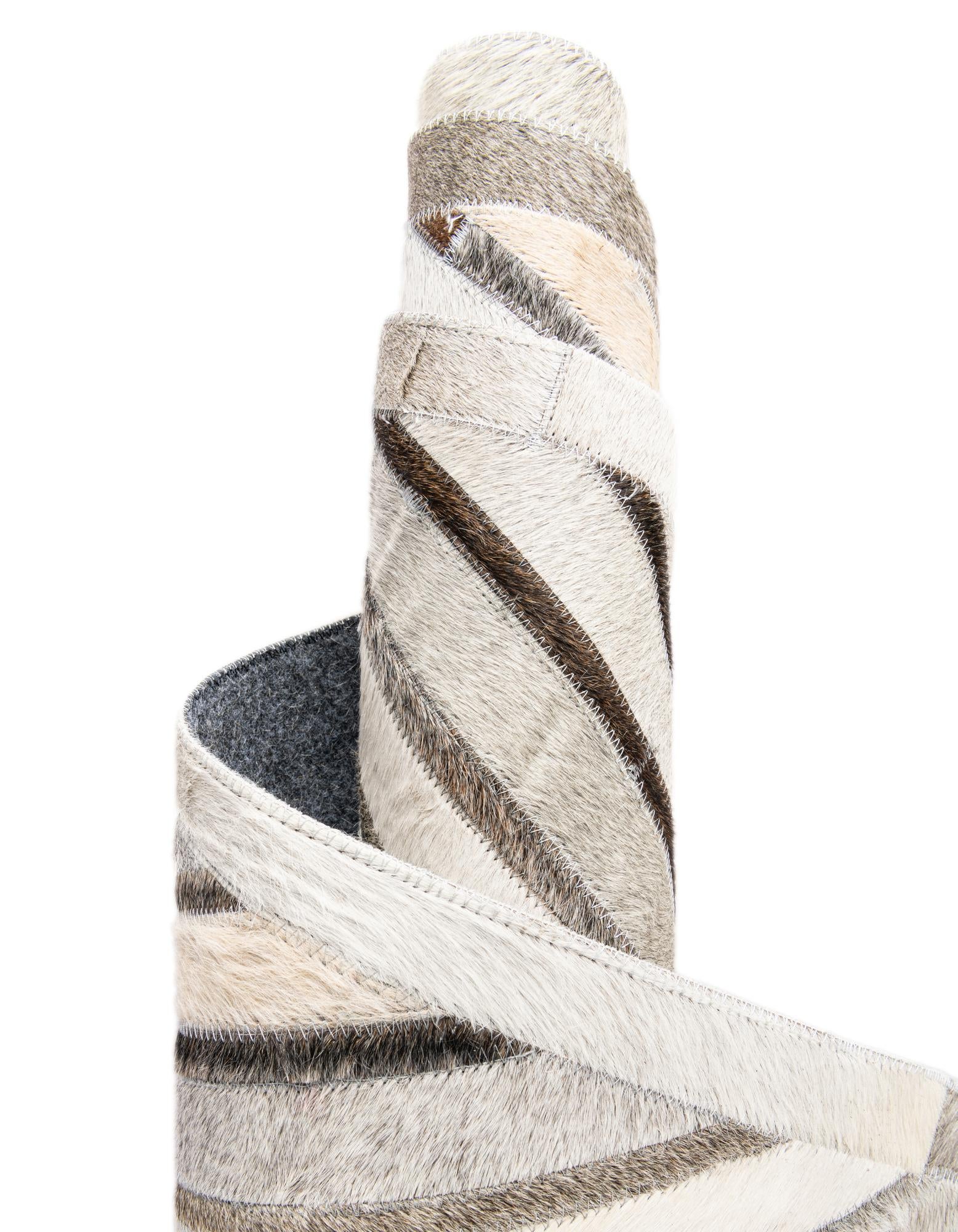 4' 1 x 6' 1 Cowhide Leather Rug
