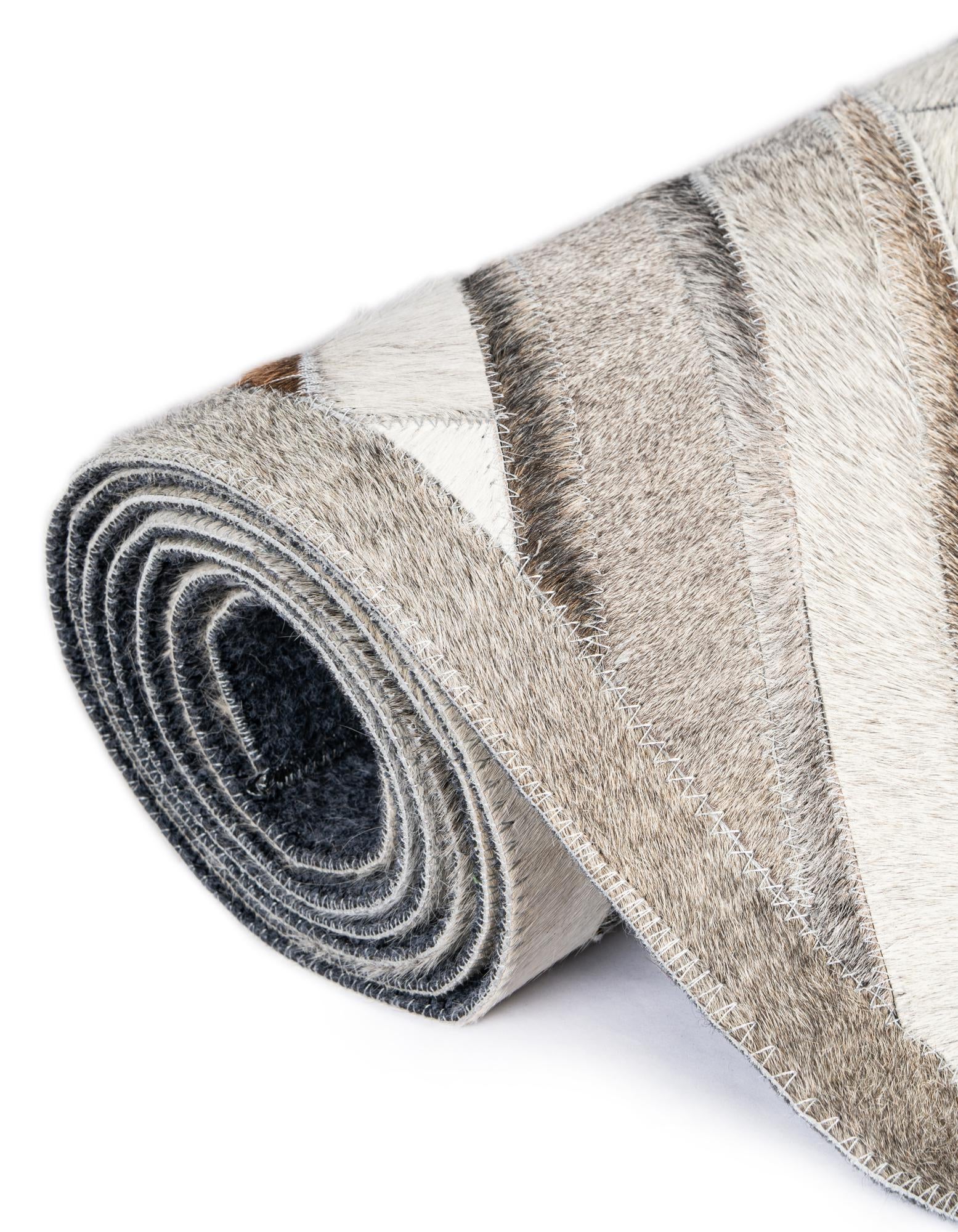 4' 1 x 6' 1 Cowhide Leather Rug