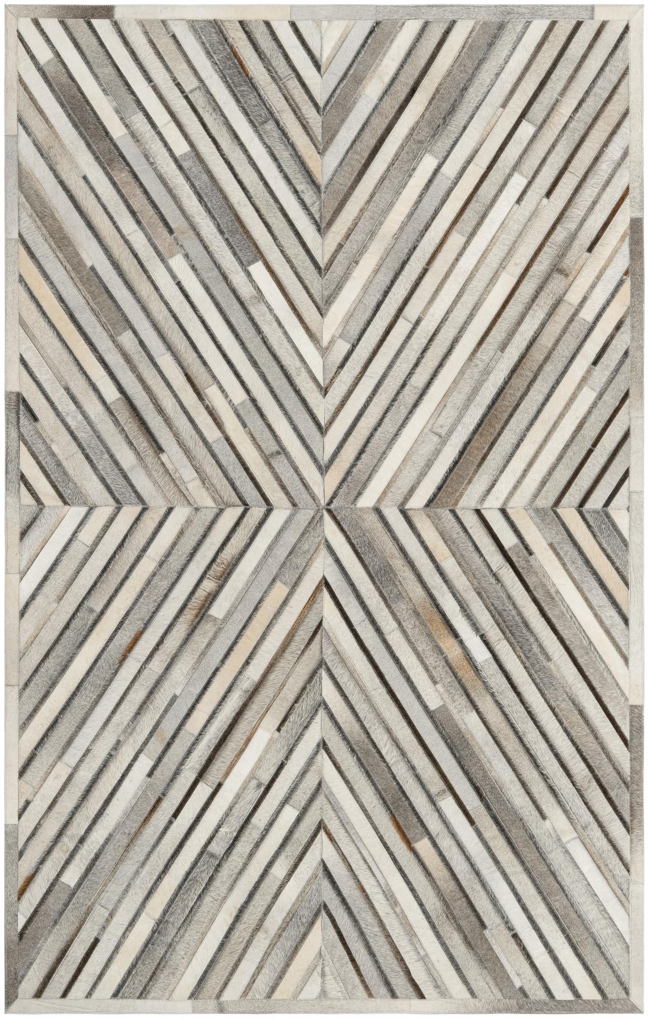 5' 3 x 8' Cowhide Leather Rug