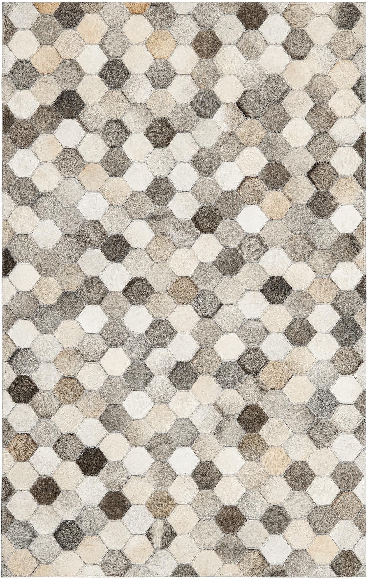 3' 1 x 5' 1 Cowhide Leather Rug
