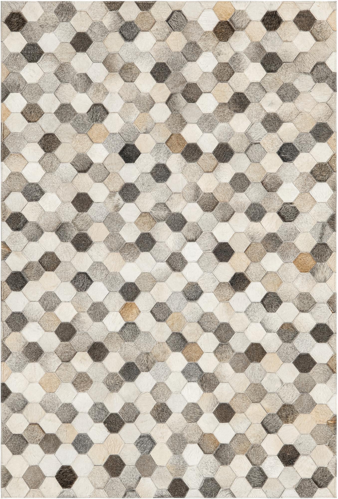 4' 1 x 6' 1 Cowhide Leather Rug
