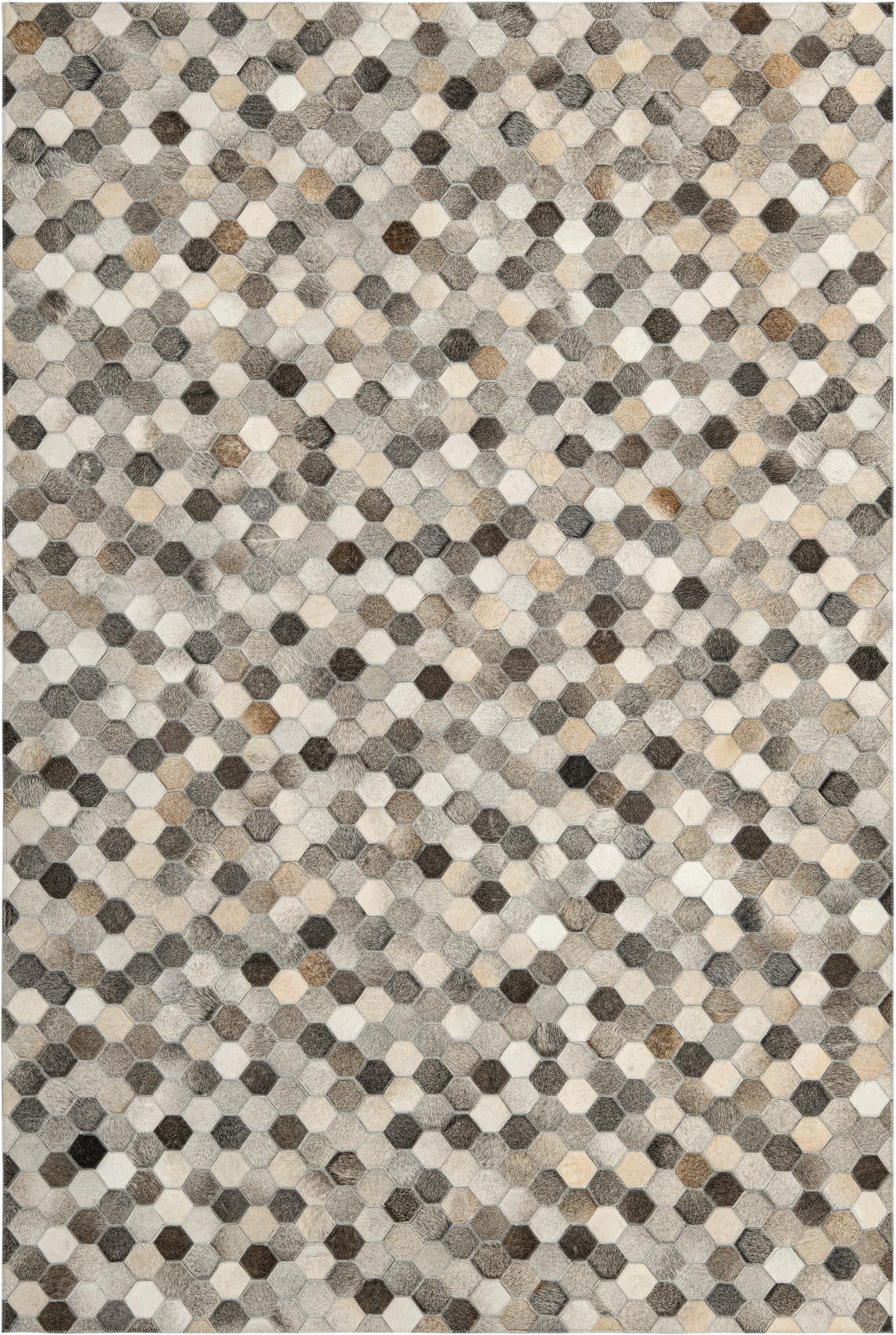6' 1 x 9' Cowhide Leather Rug