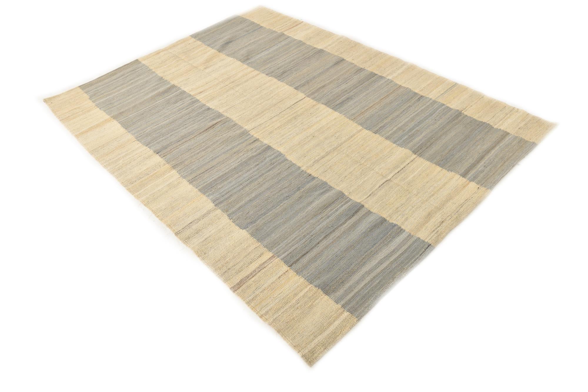 4' 9 x 6' 3 Hand Woven Kilim Modern Wool Rug