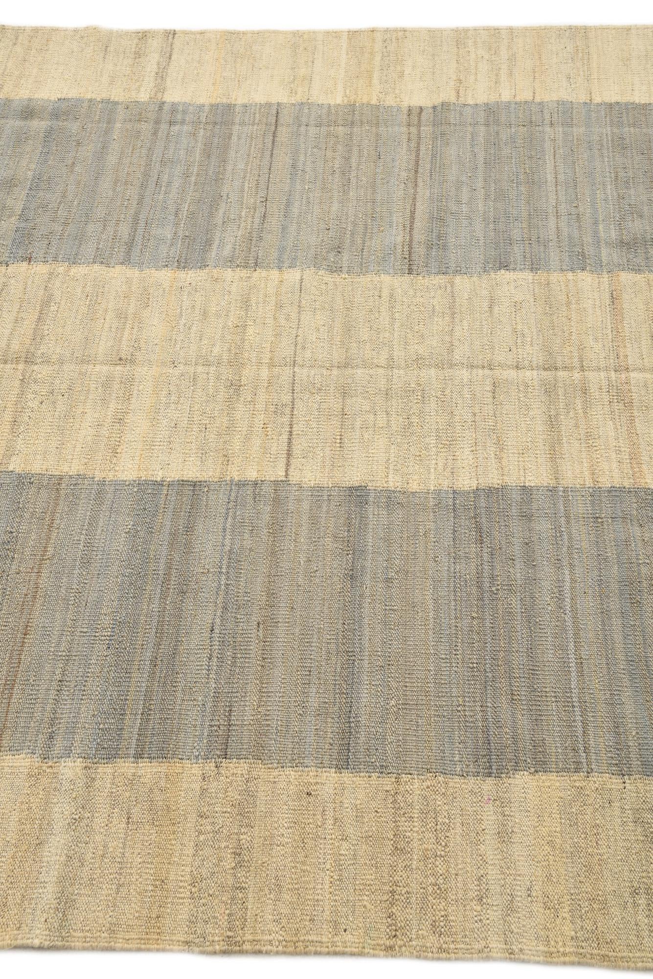 4' 9 x 6' 3 Hand Woven Kilim Modern Wool Rug