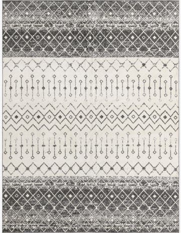 Ivory and Gray Moroccan Trellis Rug