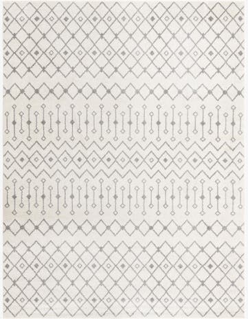 Ivory and Gray Moroccan Trellis Rug