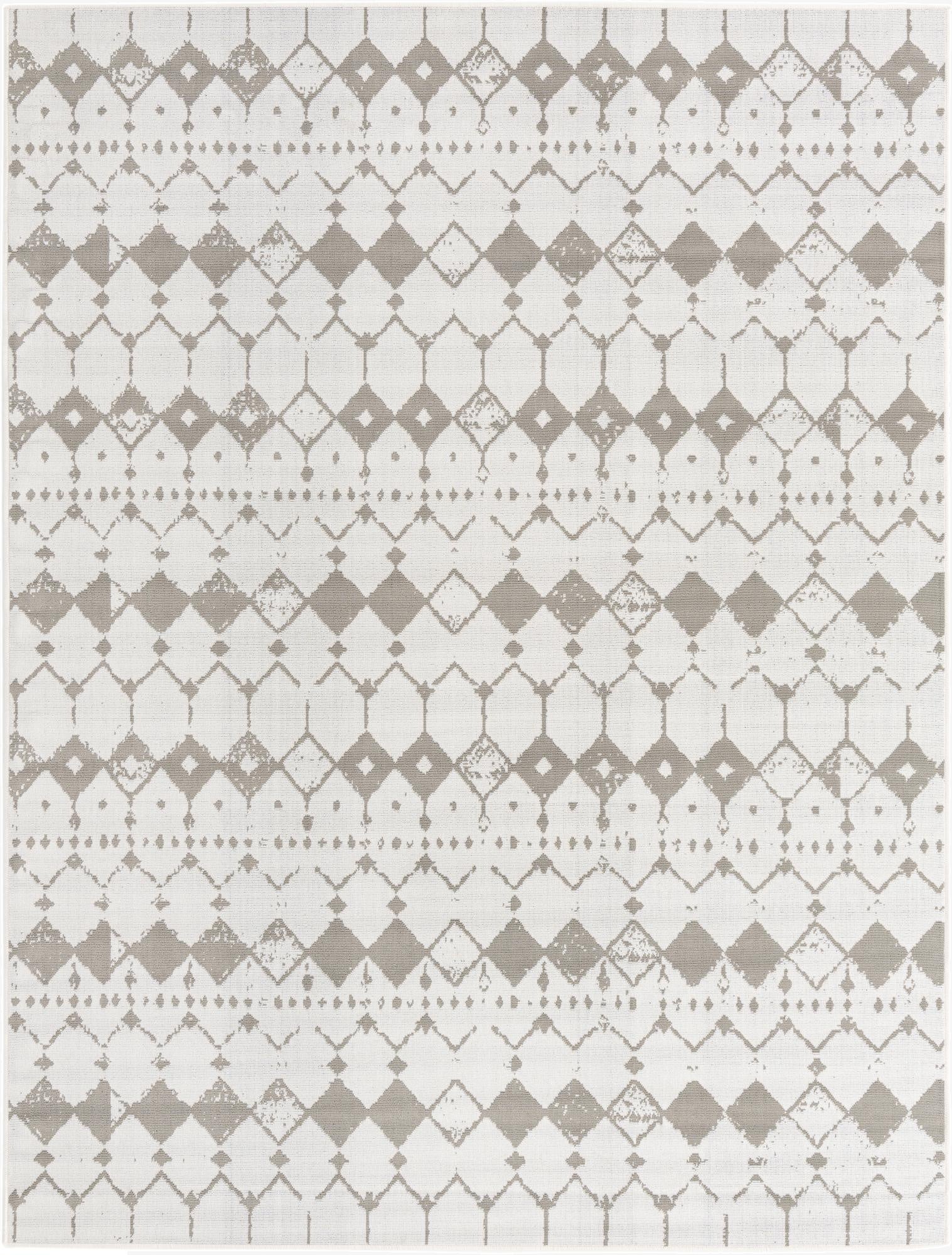 Primary image 7' 10 x 10'  Washable Trellis Indoor / Outdoor Rug