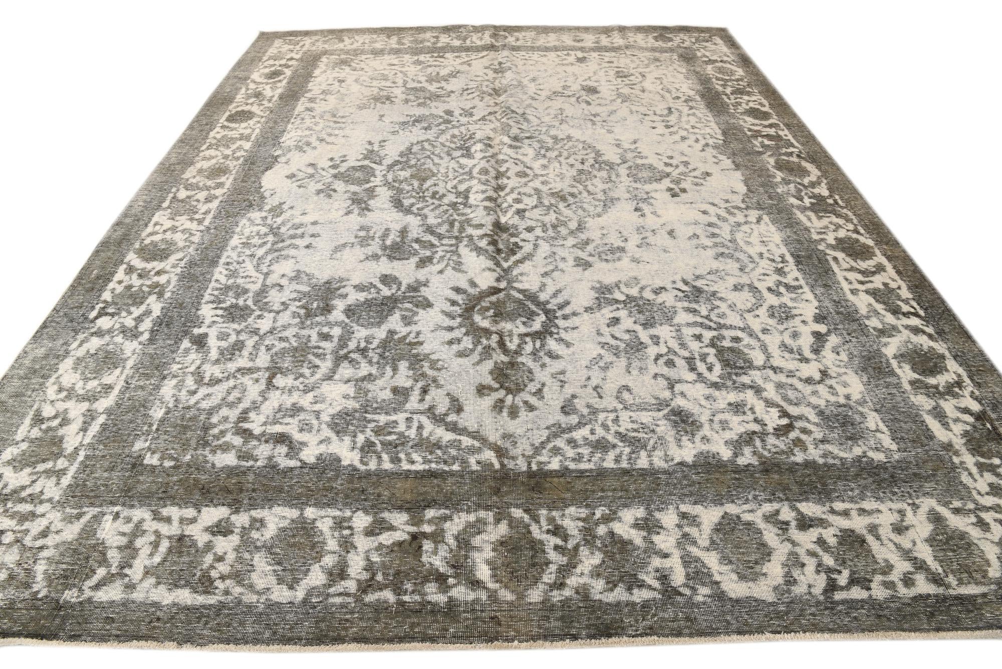 9' 7 x 12' 9 Hand Knotted Ultra Vintage Persian Wool Rug